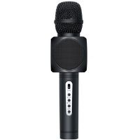 microfono de bluetooth de color negro para grabar 