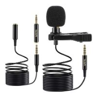 microfono de solapa de color negro para grabar 